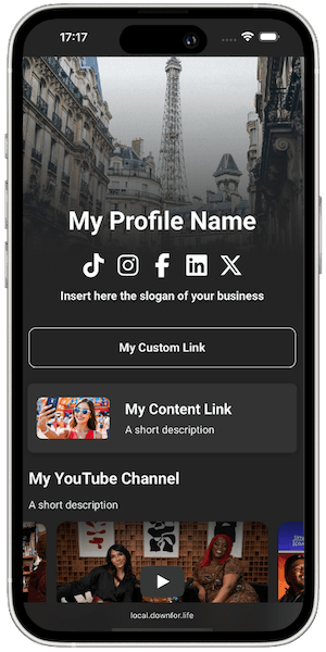 Downfor profile page example Downfor profile page example